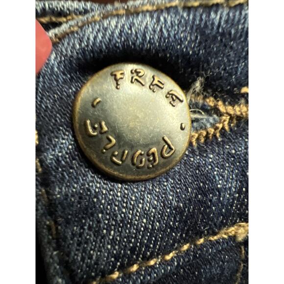 Free People Jeans Size 25 Great Heights Cropped Fringe Hem Distressed Low Rise - Picture 16 of 16